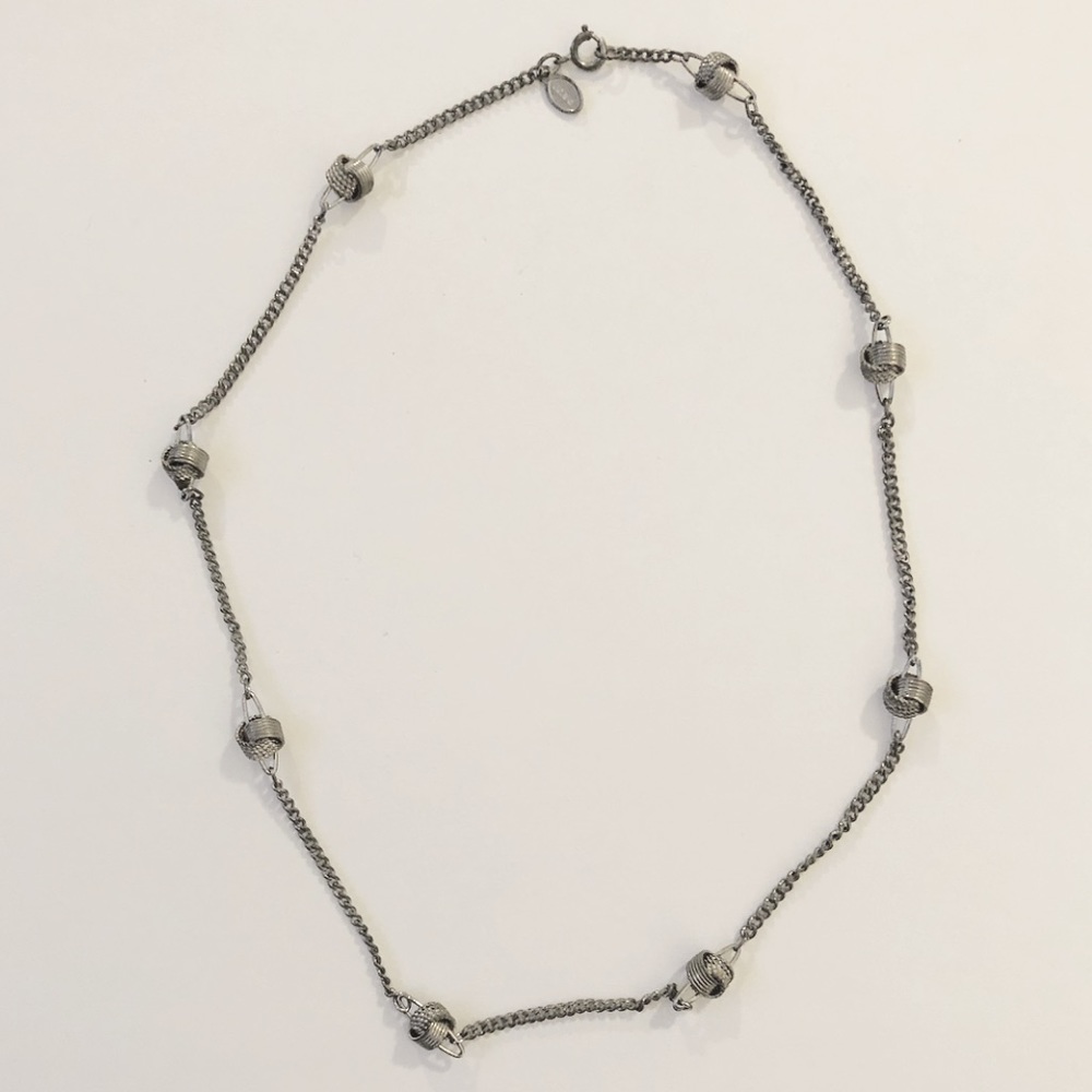 Vintage Avon silver coil cluster bead necklace